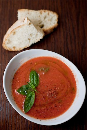 soup top view - Gaspacho Stock Photo - Rights-Managed, Code: 825-06316543