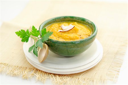 pumpkin soup - Pumpkin and white haricot bean soup Stock Photo - Rights-Managed, Code: 825-06316578