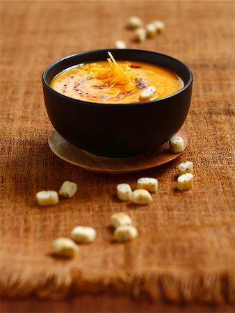 pumpkin soup - Cream of pumpkin and honey soup Stock Photo - Rights-Managed, Code: 825-06316684