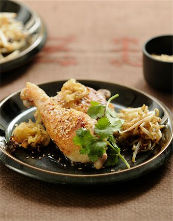 soja - Roast chicken with sesame seeds Foto de stock - Con derechos protegidos, Código: 825-06316751