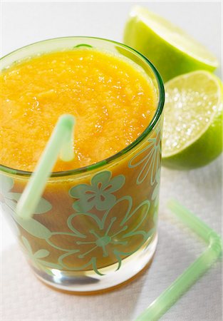 Mango,banana and lime smoothie Stock Photo - Rights-Managed, Code: 825-06815077