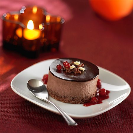 simsearch:652-07655508,k - Individual chocolate Bavarian with summer fruit puree Stock Photo - Rights-Managed, Code: 825-06815233