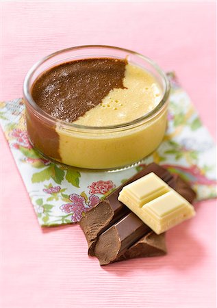 Dark and white chocolate mousse Stock Photo - Rights-Managed, Code: 825-06815367