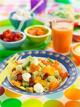 Pasta,carrot,beetroot and avocado salad Stock Photo - Rights-Managed, Code: 825-06815677