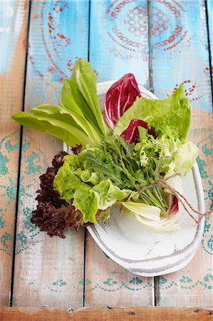 romanasalat - Assorted lettuce leaves Stockbilder - Lizenzpflichtiges, Bildnummer: 825-06815683