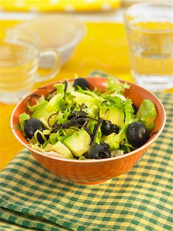 simsearch:825-05989088,k - Avocado,black olive and wakame seaweed Stock Photo - Rights-Managed, Code: 825-06815739