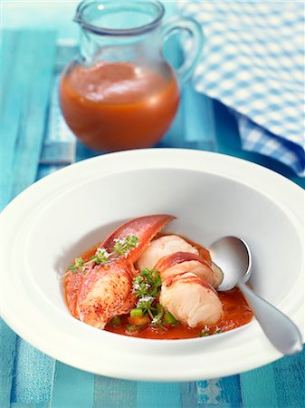 decanter (not wine) - Tomato,pepper and lobster gazpacho Stock Photo - Rights-Managed, Code: 825-06815940