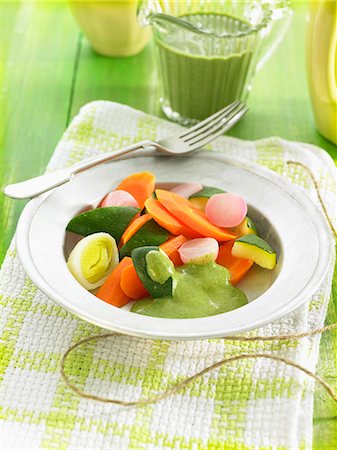 simsearch:652-03803537,k - Steamed vegetables with green lentil and coconut milk sauce Stock Photo - Rights-Managed, Code: 825-06815966