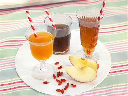 Glasses of different flavored iced teas Stock Photo - Rights-Managed, Code: 825-06815960