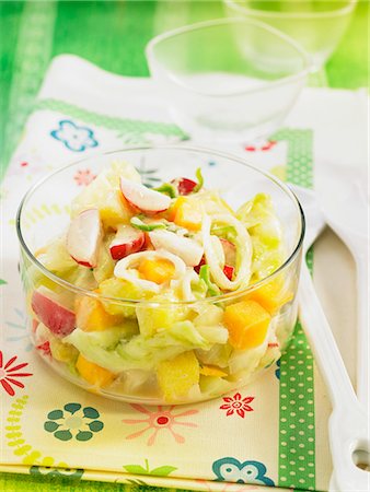 Radish,cabbage,onion and mango salad Stock Photo - Rights-Managed, Code: 825-06815975