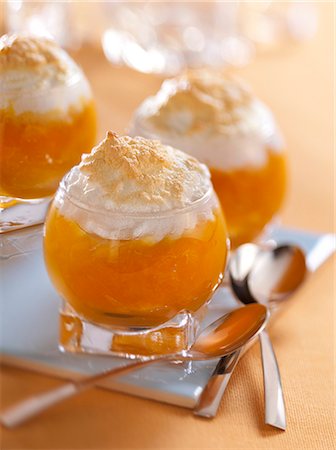 simsearch:825-07522918,k - Stewed apricots with meringue topping Stock Photo - Rights-Managed, Code: 825-06816056