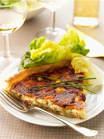 simsearch:825-05987060,k - Slice of chicory and Maroilles cheese savoury tart Stock Photo - Rights-Managed, Code: 825-06816387