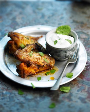 food photography of india - Tandoori chicken wings Stock Photo - Rights-Managed, Code: 825-06816465