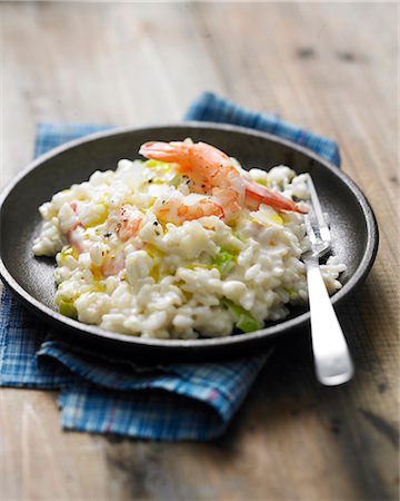 seafood risotto - Creamy risotto with shrimps Stock Photo - Rights-Managed, Code: 825-06816536