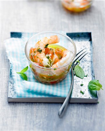 shrimp & sauce - Shrimp salad with Virgin sauce Stock Photo - Rights-Managed, Code: 825-06816542