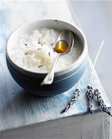 entremets - Lavander-flavored rice pudding with honey Stock Photo - Rights-Managed, Code: 825-06816705