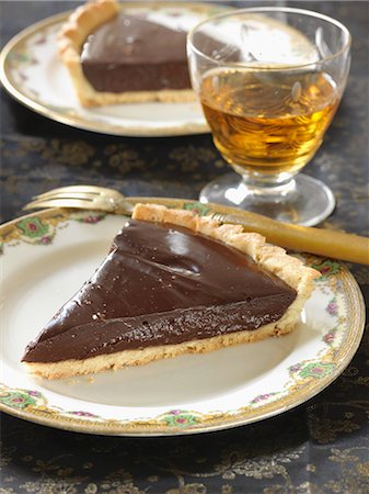 Slice of chocolate tartlet Stock Photo - Rights-Managed, Code: 825-06816871