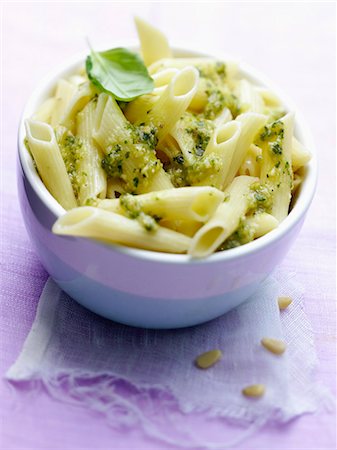 Penne with pesto Stock Photo - Rights-Managed, Code: 825-06816933