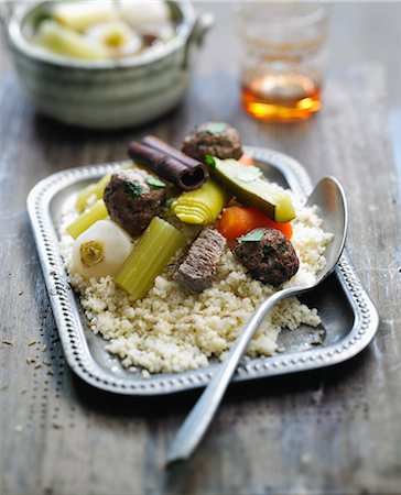 photocuisine - meatball,beef and vegetable Couscous Photographie de stock - Rights-Managed, Code: 825-06817018