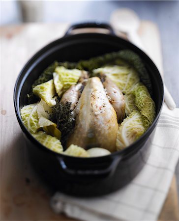 Guinea fowl and cabbage casserole Stock Photo - Rights-Managed, Code: 825-06817062