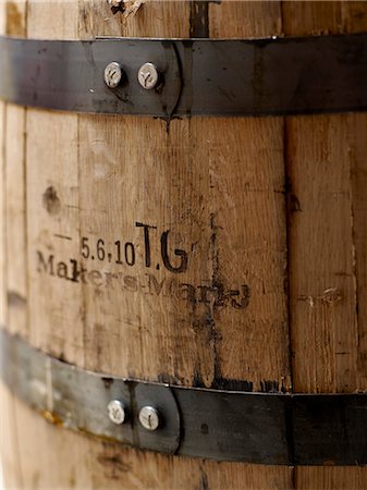 Maker's Mark wooden barrel of Bourbon Stock Photo - Rights-Managed, Code: 825-06817385