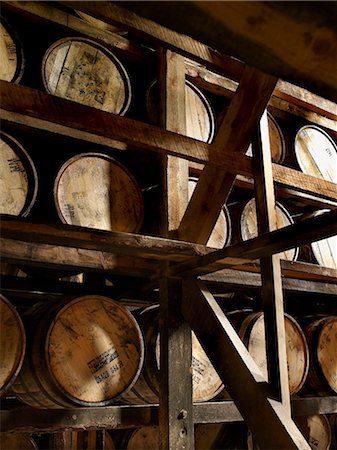 Barrels of Maker's Mark Bourbon Foto de stock - Con derechos protegidos, Código: 825-06817383