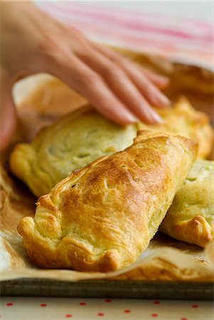 Spinach and ricotta individual pies Stock Photo - Rights-Managed, Code: 825-06817480