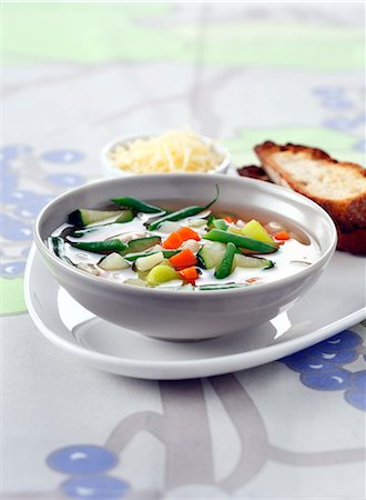 squash soup - Pistou soup Stock Photo - Rights-Managed, Code: 825-06817526