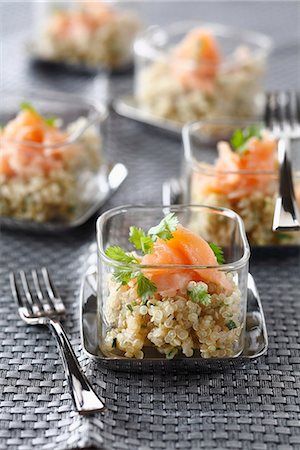 quinoa dishes - Quinoa salad with salmon Stock Photo - Rights-Managed, Code: 825-06817665