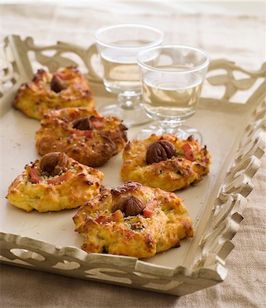 simsearch:825-07076842,k - Chestnut and diced bacon Gougères Stock Photo - Rights-Managed, Code: 825-06817798