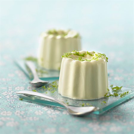 entremets - Coconut milk panna cotta Cannelés Stock Photo - Rights-Managed, Code: 825-06817922