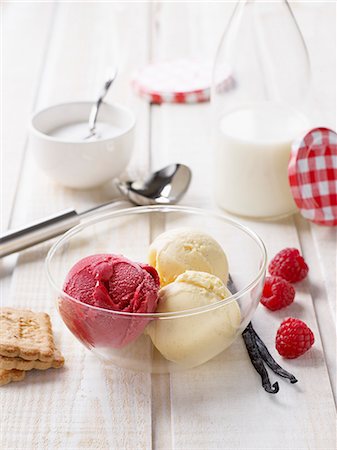 Bonne Maman ice cream dessert Stock Photo - Rights-Managed, Code: 825-06818163