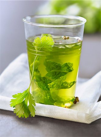 Green cabbage and cilantro detox broth Stock Photo - Rights-Managed, Code: 825-07077025