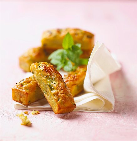 Mini zucchini savoury cakes Stock Photo - Rights-Managed, Code: 825-07077317