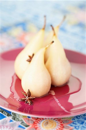 pink syrup - Spicy poached pears Stock Photo - Rights-Managed, Code: 825-07077734