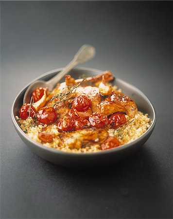 Rabbit with sun-dried tomatoes and semolina Stock Photo - Rights-Managed, Code: 825-07522720