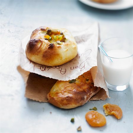 dried apricot - Apple,dried apricot and pistachio brioche buns Stock Photo - Rights-Managed, Code: 825-07522801