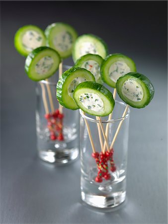 still life balance not object - Fresh cucumber and cream cheese bites Stock Photo - Rights-Managed, Code: 825-07522955