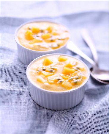 Mango-passionfruit mousse Stock Photo - Rights-Managed, Code: 825-07523015