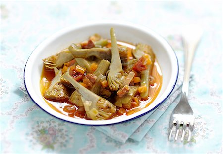 Artichokes à la barigoule Photographie de stock - Rights-Managed, Code: 825-07649334