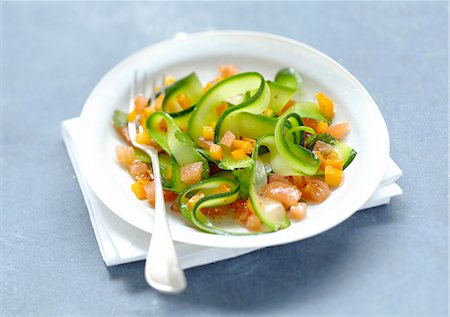 Zucchini strips with crushed tomatoes Stock Photo - Rights-Managed, Code: 825-07649342