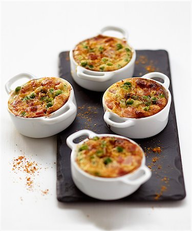 simsearch:825-07077705,k - Individual pea and ham flans Stock Photo - Rights-Managed, Code: 825-07652847