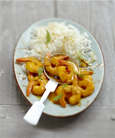 still life balance not object - Thai shrimps with rice Stock Photo - Rights-Managed, Code: 825-07652912