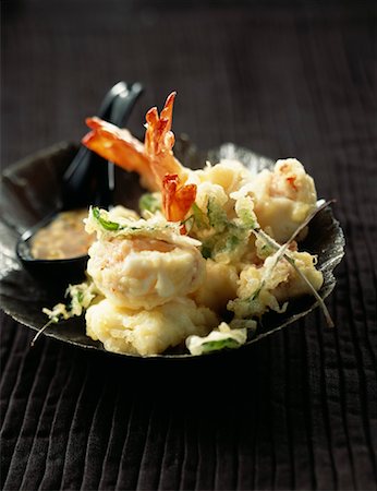 fried shrimp - shrimp and rocket tempura Stock Photo - Rights-Managed, Code: 825-02304176