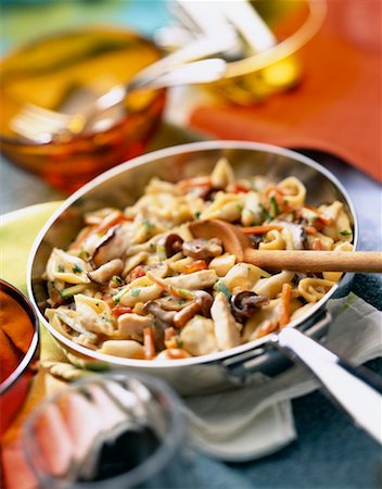 starch - Pasta with chicken and mushrooms Stock Photo - Rights-Managed, Code: 825-02304171