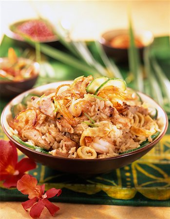 Rice,chicken and shellfish salad Stock Photo - Rights-Managed, Code: 825-02304232