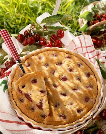 cherry clafoutis batter pudding Stock Photo - Rights-Managed, Code: 825-02304326
