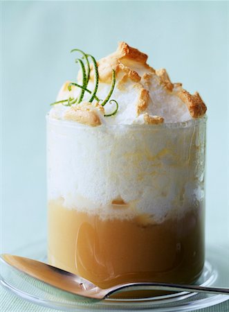 stewed apple with meringue and lime Stock Photo - Rights-Managed, Code: 825-02304836