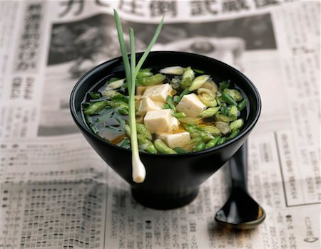 soya bean and scallion soup Foto de stock - Con derechos protegidos, Código: 825-02304907