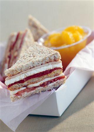 tomato,  mozzarella and ham sandwiches Stock Photo - Rights-Managed, Code: 825-02305217